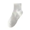 Calcetines Blancos Desechables Diarios para Hombres y Mujeres, Calcetines de Media Pantorrilla para Mujer de Otoño e Invierno, Calcetines Invisibles de Color Sólido, Calcetines Deportivos de Algodón de Compresión para Baloncesto
