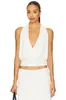 Top Corto Halter con Escote en V Profundo, Espalda Cruzada Descubierta y Cintura Elástica, Estilo Europeo y Americano, Camisola Corta sin Espalda para Vacaciones Chica Caliente