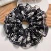 Internet Celebridade Nova Tinta Preto e Branco Requintado Elegante Floral Oversized Grande Intestino Grande Anel de Cabelo Acessórios de Cabelo Simples All-match Acessórios de Cabelo
