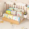 Estantería para niños caja de almacenamiento de libros de escritorio organizador de escritorio estante para mesita de noche o ventana salediza estante para libros ilustrados de lectura para bebés