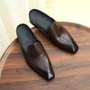 [vip para] pantuflas de verano para hombre talla grande baotou medias pantuflas cuero tallado sandalias de negocios