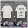 Transfronterizo. Diseño de Marca de Moda 26Ss Estampado de Letras de Herradura. Camisas Casuales de Manga Corta de Moda para Hombres, Mujeres y Parejas
