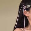 Grampo de Cabelo Doce de Ballet com Fita de Laço Acessório Lateral para Cabelo 2026 Novo Estilo Bico de Pato Acessório para Cabelo de Menina Rosa para Mulheres