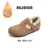 Mules com Forro de Lã Augusden para Mulheres 2026 Novo Inverno Espessado Sapatos de Algodão Totalmente Fechados Solado Macio Slip-On Sapatos Peludos