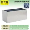 Macetero de acero inoxidable para exteriores para calles comerciales y vías municipales, jardinera rectangular hecha a medida, maceta móvil y combinable