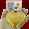 Bolo Shuibei Coração Dourado 520 Dia dos Namorados Bolo de Ouro Puro 999 520Mg Formato de Coração Ornamento Criativo Presente
