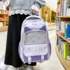 Nuevo Set de Mochila con Orejas de Gato y Estampado de Estrellas, Lindo Set de Mochila Escolar de Cuatro Piezas para Estudiantes de Primaria y Secundaria para Reducir la Carga y Proteger la Columna Vertebral