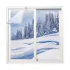 Película de Isolamento à Prova de Vento para Janela de Inverno, Película de Isolamento de Janela Transparente Mágica Espessada para Uso Doméstico, Instalação com Fita Mágica Sem Furar