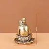 Figurillas Pequeñas de Jigong Sentado de Latón Envejecido Estilo Antiguo al por Mayor, Adornos de Jigong de Latón Puro Envejecido, Artesanía, Artículos de Latón