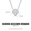 Xiaohongshu Mais Vendido Diamante de Alto Carbono Pedra Preciosa Colorida Corte Flor de Gelo Trevo de Quatro Folhas Colar Moda Tendência Pingente Simples Entrega ao Vivo