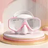 Máscara de mergulho profissional para adultos, máscara de mergulho branca de silicone, máscara de snorkel para nariz, lente de vidro temperado de alta definição, personalizável