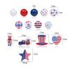 Globo Día de la Independencia Cuentas de Madera Estrella de Cinco Puntas Fuegos Artificiales Cuentas de Madera Cuerda de Cáñamo Borla Cuentas de Madera Cuerda DIY Accesorios para Bolígrafos