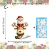 Calcomanías Estáticas para Ventana de Noche de Carnaval del Muñeco de Nieve Navideño, Sin Pegamento, Sin Residuos, Removibles, para Decoraciones Navideñas del Hogar y la Tienda