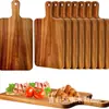 Tábua de Corte de Madeira de Acácia com Alça, Bandeja de Comida para Festa, Bandeja de Madeira para Pão, Queijo, Frutas, Bandeja para Comida de Bebê