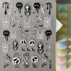 Pegatinas transfronterizas para decoración de uñas de Halloween, coloridas de araña fantasma adhesivas 3D, pegatinas para uñas en relieve 5D, modelo SL