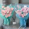 Série de organza de amor-perfeito de sete cores material de embrulho de flor DIY organza de alta transparência material de embrulho de flor suprimentos de embalagem de arte floral