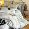 Conjunto de quatro peças com estampa digital em algodão 100% de fibra longa de Xinjiang, capa de edredom impressa de alta qualidade em algodão puro, lençol e conjunto de cama