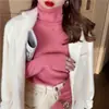 Nuevo Suéter Térmico de Punto para Mujer Otoño Invierno Ropa Interior Cuello Alto Ajustado Cuello de Tortuga Color Maillard Conjunto Superior