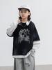 Sudadera Falsa de Dos Piezas para Niños, Estilo Primavera y Otoño, Nuevo Modelo 2026, Camiseta Base de Otoño para Niños Talla Mediana y Grande, Top de Otoño para Niños, Moderno