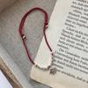 Pulsera de cuerda roja simple de cinco estrellas con diseño de minoría coreana en plata esterlina S925, joyería de moda retro al por mayor