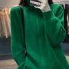 Cárdigan de lana nuevo de otoño e invierno para mujer, suéter holgado con cremallera, abrigo de medio cuello alto, suéter de cachemira grueso de punto, ropa exterior