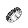 Anillo de Flor de Iris Chiba Taiyin para Hombre Anillo de Dedo Retro de Alta Gama Anillo de Viento Negro Oscuro Diseño Original Moderno