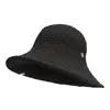 Sombrero de Paja de Ala Ancha de Verano con Hebilla Magnética, Sombrero de Pescador de Paja para Mujer, Versátil para Salidas de Verano, Plegable, Ligero, Sombrero de Protección Solar