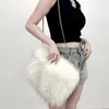 Bolso de Mano de Peluche Nuevo Europeo y Americano Transfronterizo Bolso de Axila de Piel Sintética Bolso de Hombro Bolso de Cadena Bolso Baguette Bolso de Noche