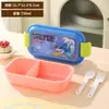 Nueva Caja de Almuerzo de Dibujos Animados Linda con Compartimentos, Caja de Almuerzo para Estudiantes y Niños, Caja de Almuerzo para Cafetería con Cubiertos, Caja de Frutas, Caja Bento