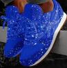 Transfronterizo 2019 otoño lentejuelas pastel de esponja zapatos casuales transpirables diamantes de imitación suela gruesa zapatos deportivos para mujer comercio exterior 35-43