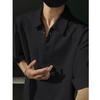 Verão Novo Estilo Old Money Solto Casual Camisa OLO Camiseta de Manga Curta Top Masculino H1083 Branco Nenhum