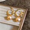 Pendientes de Botón de Perla Redonda Francesa Lujo Ligero Moda de Alta Gama Pendientes Exquisitos para el Viaje Diario Accesorios de Pendientes Versátiles para Mujeres