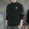 Camiseta interior térmica de cuello medio, doble cara, para hombre, manga larga, ropa de estudiante universitario de moda para hombre, ropa interior de otoño