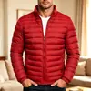 Chaqueta casual de algodón de color liso con cuello alto para hombre, europea y americana, 2026, talla grande, simple, moderna, chaqueta ligera de algodón