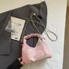 Bolsa de Mão Pequena Melaleuca para o Trabalho Feminina 2026 Nova Moda Outono Cor Color Block Bolsa de Ombro Único Bolsa Transversal com Corrente para o Trabalho