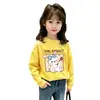 Camiseta de algodón con estampado de dibujos animados de moda para niños pequeños, nuevo estilo primavera y otoño 2026, para niñas, cuello redondo, manga larga