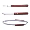 Espátula para Barbacoa Acero Inoxidable Juego de Herramientas para Barbacoa Tenedor con Mango de Madera Utensilio para Exteriores Fabricante Juego Pinza Amazon