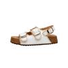 Sandálias Birkenstock de Solado Grosso para Aumentar a Altura, Roupa de Verão para Usar por Cima, Fivela de Cinto Trançada Retrô, Sandálias Casuais de Praia