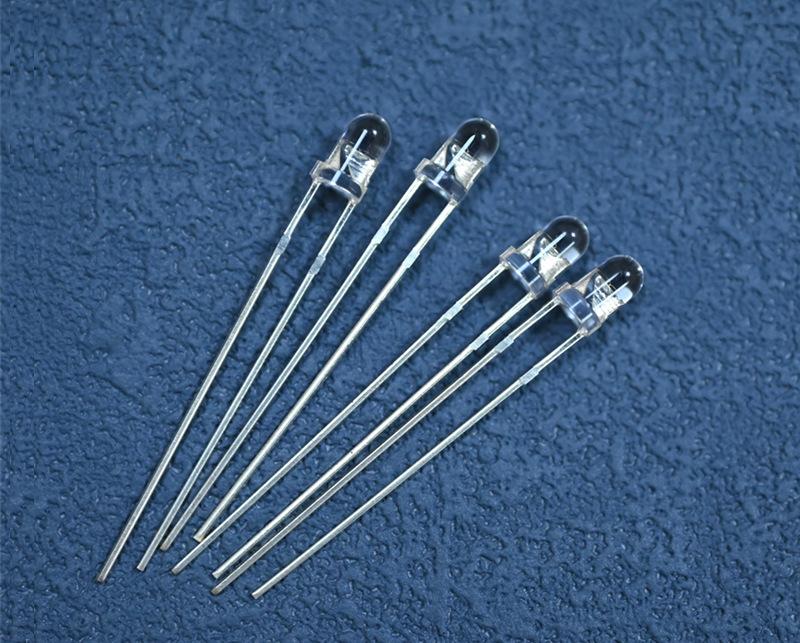 浙江3mm圆头无色透明绿色发光二极管f3灯珠超高亮款翠绿光led指示灯珠生产厂家