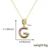 Cor transfronteiriça zircônio micro-incrustado Inglês carta colar pingente de cobre chapeado diamante zircão 18k clavícula cadeia jóias mulheres atacado