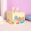 Caixa de Embalagem para Bolo de Aniversário Portátil de 4 polegadas com Janela, Caixa Pequena Doméstica para Bolo e Mousse, Caixa Portátil de Papel para Assar, Caixa para Queijo