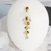 Venda Quente Transfronteiriça Flor Gota d'Água Piercing de Umbigo Anel de Umbigo com Pedras Strass embutidas Aço Inoxidável Liga de Titânio Ornamento de Umbigo Joia para Piercing Atacado