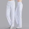 Primavera, verano y otoño danza cuadrada pantalones deportivos blancos pantalones hombres y mujeres finos secado rápido seda coreana pantalones rectos venta al por mayor