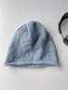 Gorro de lana color gris alpaca para mujer Otoño e Invierno Gorro de punto negro versátil que estiliza la cara gorro pequeño de punto para cabeza grande gorro para el frío