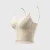 Top Camisola de Encaje para Mujer con Copas Acolchadas Integradas, No Necesita Sujetador, Copas Fijas, Se Puede Usar como Ropa Interior o Exterior, Espalda Sexy Hermosa, Top Delgado