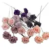 Rosas de Diamante de Tres Cabezas Directamente del Fabricante Arreglos Florales para Bodas al por Mayor Flores para Pasillos Rosas en Cascada Flores Artificiales