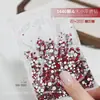 1440 piezas de decoración de uñas con diamantes de imitación de fondo plano que no se pueden dejar caer, diamantes austriacos de fondo plateado, adornos de uñas de diamantes de imitación de vidrio redondos rojos