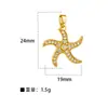 Acessórios de Colar Populares Europeus e Americanos Transfronteiriços com Microincrustação de Cobre, Estrela-do-Mar cravejada com Diamantes, Joias DIY com Tema Oceânico, Pingentes Estilo Ins Atacado