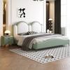 Cama de Lujo Ligero Estilo Francés Moderna Simple para Dormitorio Principal Famosa en Internet Cama de Arte en Cuero Cama Doble de 1.8m Atmósfera de Gama Alta Cama de Princesa de Cuero