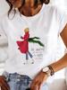 Camiseta Estampa Gráfica Roupas Roupas Moda Feminina Feliz Feliz